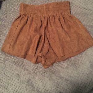 Camel brown suede shorts (brand: Earthbound)